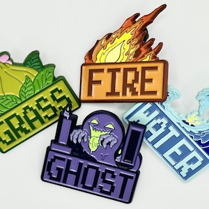 Pocket Monster Elemental Type Soft Enamel Pin - Poketype Badges