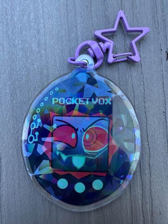 Hazbin Hotel Vox Tamagotchi Fanmade Keychain Acrylic Charm
