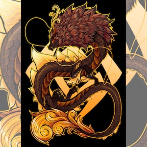Rex Lapis Dragon Gold Foil Print (5x7)