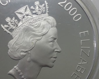 2000 Canada Lunar Silver Dragon 24k Gold Plated  Fifteen Dollars