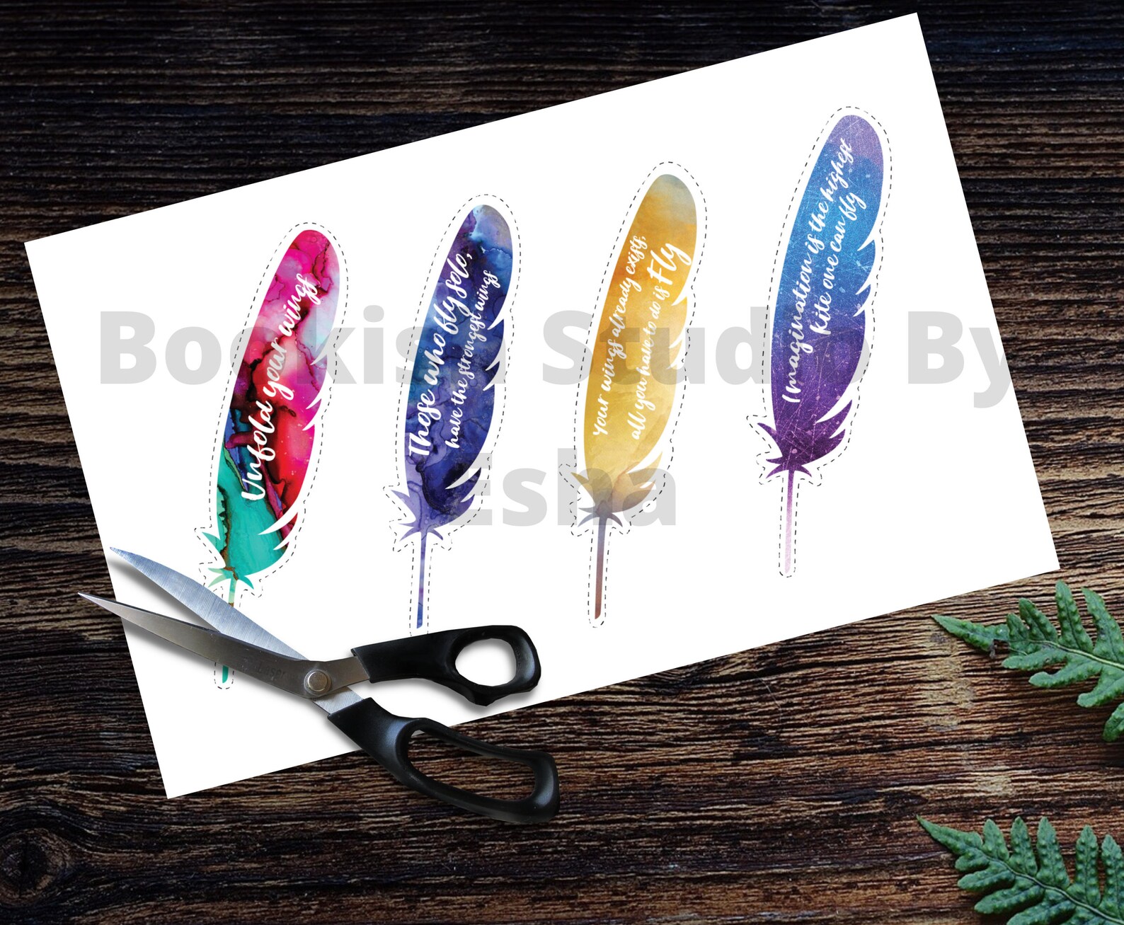 Digital Printable Feather Bookmarks With Inspirational Quotes - Etsy