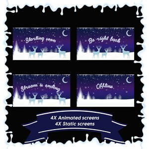 4x Animerade skärmar - Statiska skärmar - Stream - Twitch