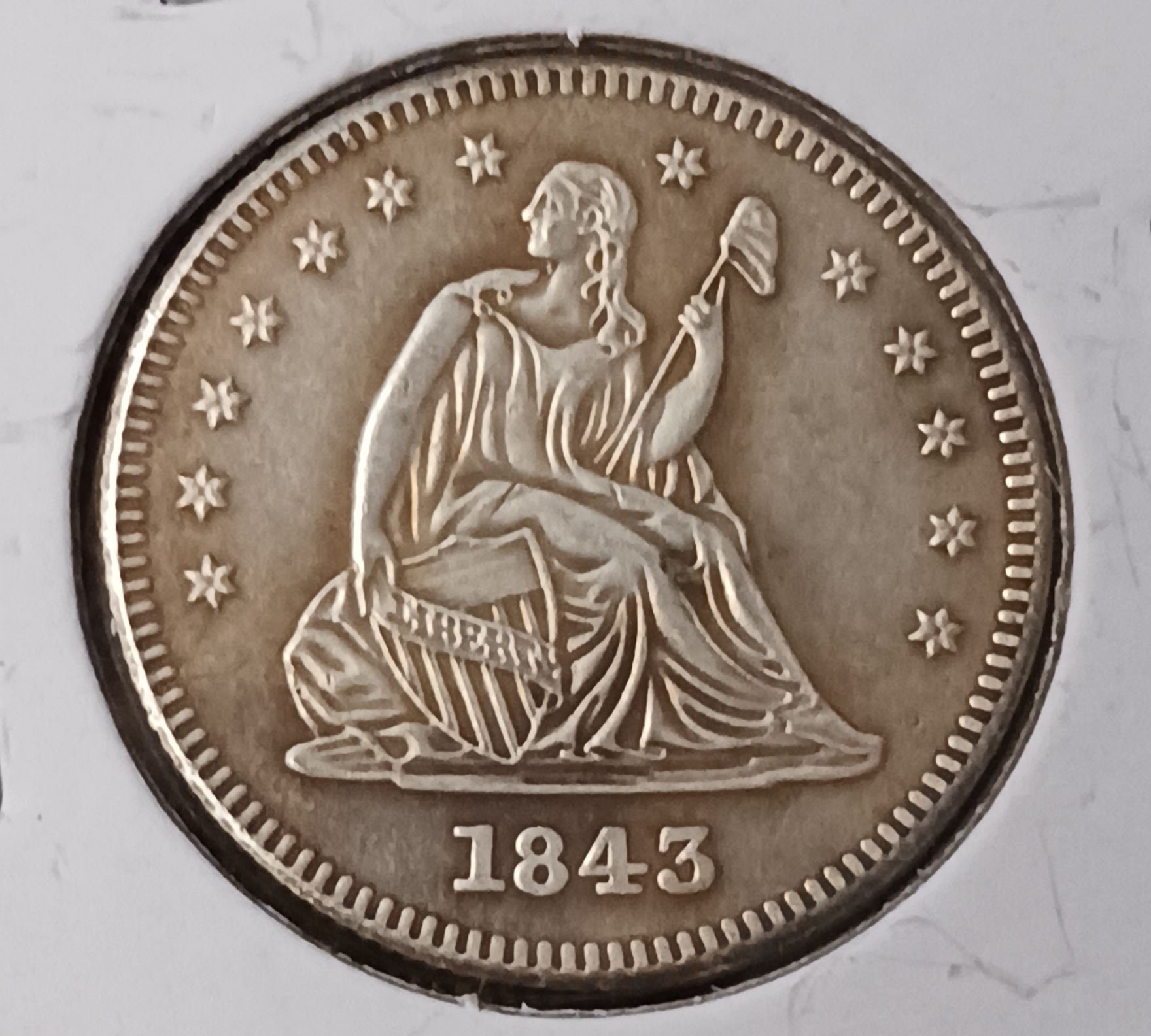 1843 0 Liberty Seated Quarter Tribute Token Restrike - Etsy