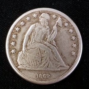 1862 P Liberty Seated Dollar Restrike Token Reproduction