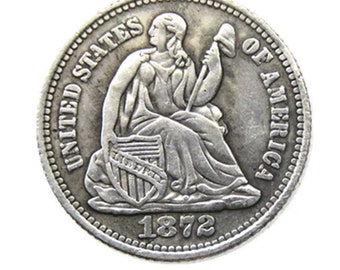 1872 S Half Dime Tribute token