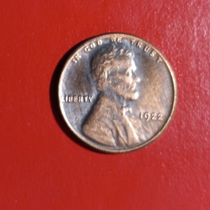 1922 P Pure Copper Tribute Restrike Lincoln Cent  Token