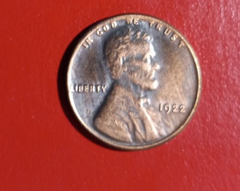 1922 P Pure Copper Tribute Restrike Lincoln Cent  Token