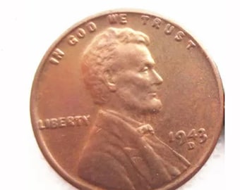 1943 D RESTRIKE Copper Coated Lincoln Cent Token