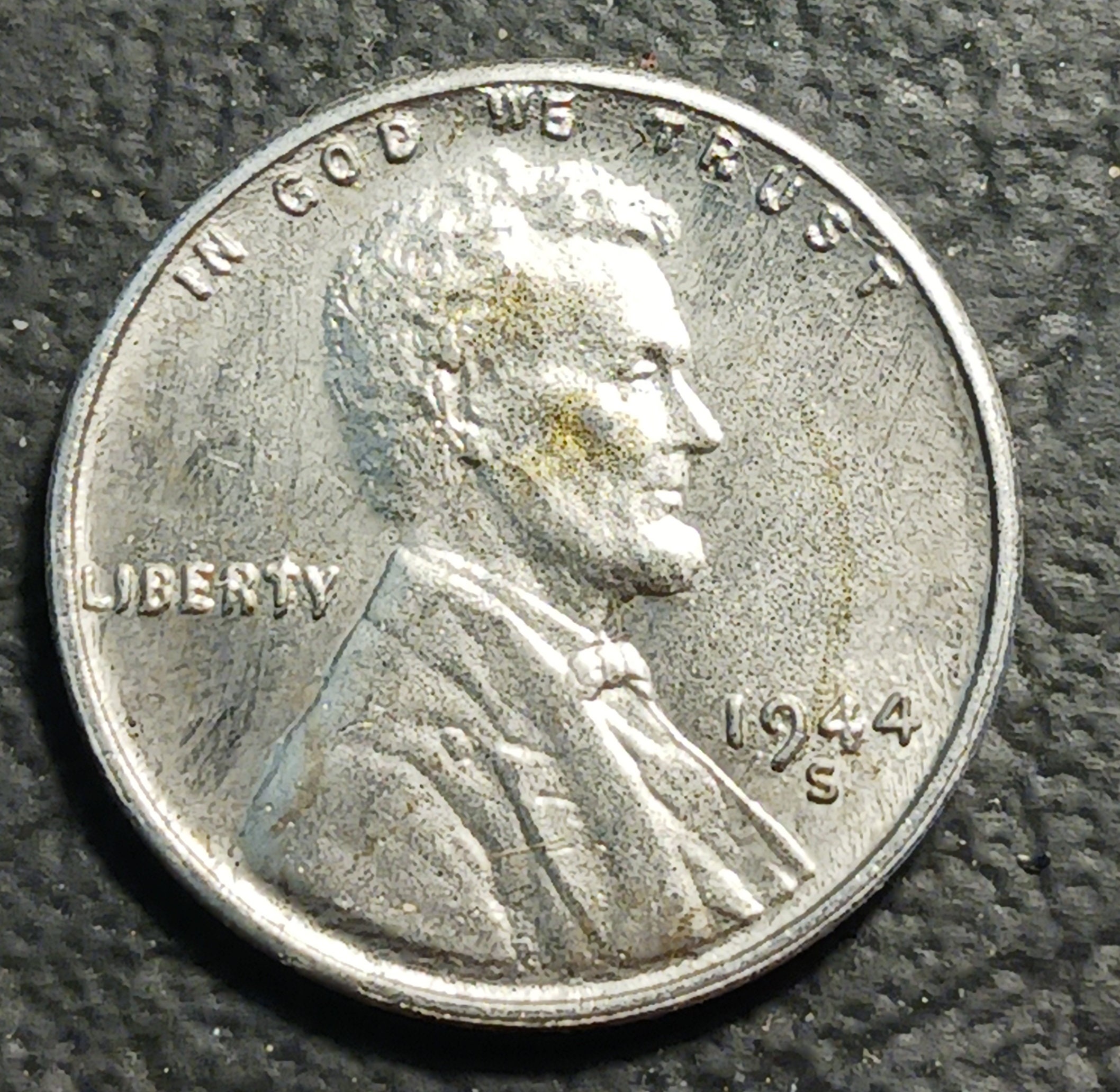 1944 S STEEL LINCOLN CENT  Error Reproduction Copy Restrike