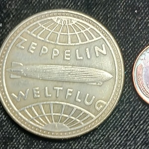 ZEPPELIN WORLD TOUR 1929  5 Marks Restrike Reproduction Token