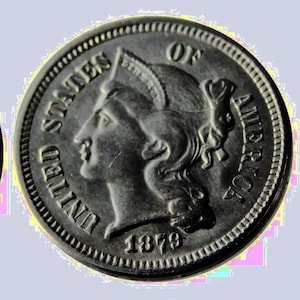 1879 Proof-like Restrike Reproduction Tribute Three Cent Nickel