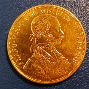 1872 FRANZ JOSEPH Gold Ducat Reproduction Restrike Token - Not Gold