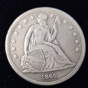 1865 P Liberty Seated No Motto Dollar Token Tribute Reproduction