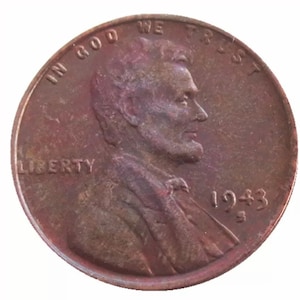 1943 S RESTRIKE  Copper Coated Lincoln Cent Token