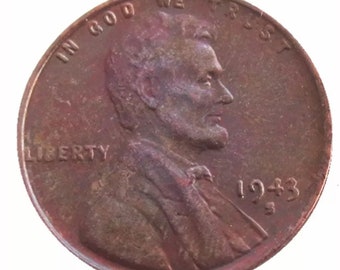 1943 S RESTRIKE  Copper Coated Lincoln Cent Token