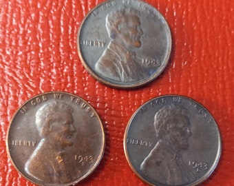 Set of 3 RESTRIKE 1943  Copper Coated Lincoln Cent  Coins - 67% OFF!!!!!!!