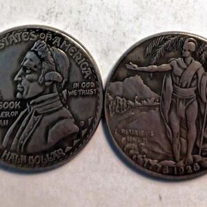 1928 hawaii CAPTAIN COOK    Half Dollar Restrike Reproduction Copy