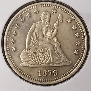 1879 P Liberty Seated Quarter Tribute Token Restrike