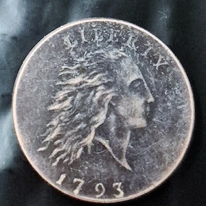 1793 EXTRA RARE Chain Cent Collectors  No Strawberry Leaf Reproduction Restrike Copy