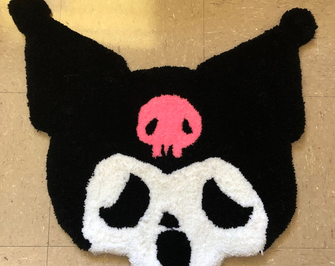 Kuromi Scream Inspired Tufted Rug CUTE Halloween Rug KAWAII Halloween