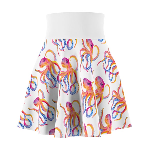 Women's Skater Skirt, Octopus Miniskirt for a Fresh Fix to Your Summer Clothing Sitch