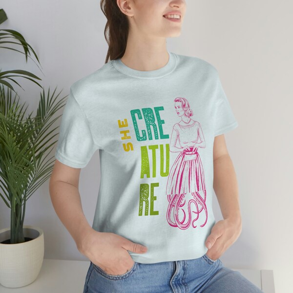 SheCreature Retro Lady Octopus Tee Shirt | Unisex Jersey Tee