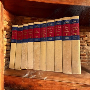 Zane Grey Novels Lot Of 10 VTG HC 1940s-50s Walter J Black