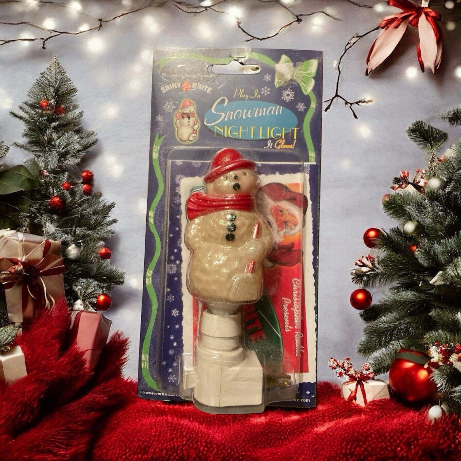 Christopher Radko Shiny Brite Snowman Night Light New Old Stock
