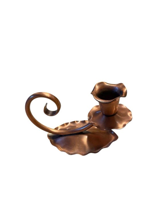 【ヴィンテージ】Gregorian Copper キャンドルホルダー トレイ Gregorian Copper Chamber Candle Stick Holders Solid Copper USA