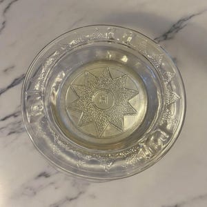 Hazel Atlas Ashtray Clear Glass Small 4 Vintage Sunburst Pattern