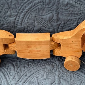 ヴィンテージ ハンドメイド 木製 ダックスフント プル トイ