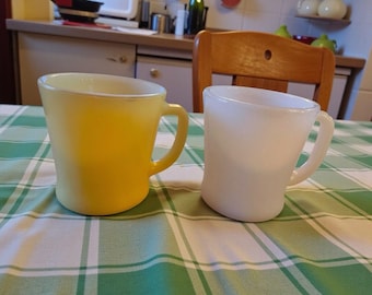 Anchor Hocking Fire-king D Ring Coffee Mugs Cups Vintage Set Of 2