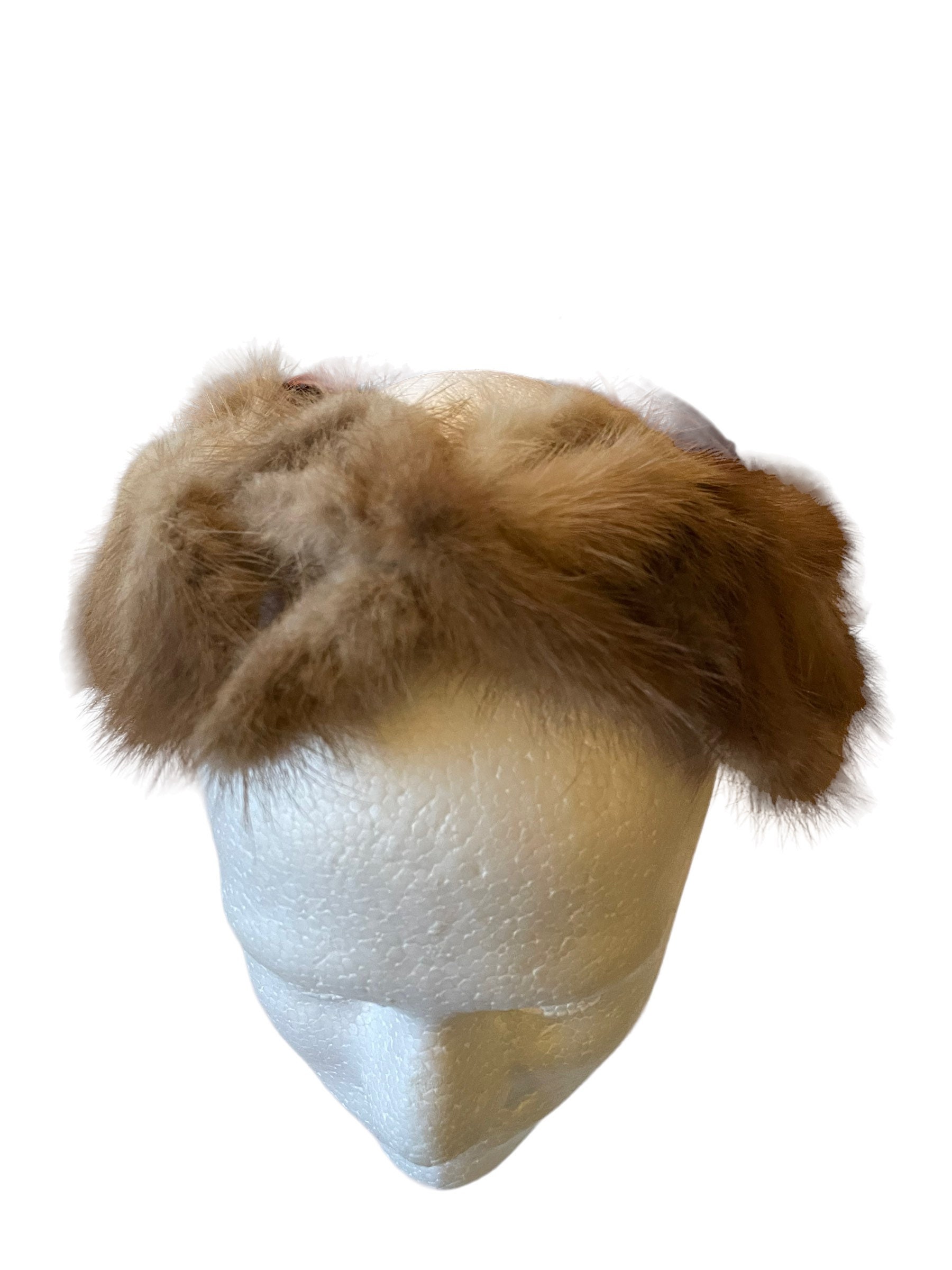 RARE… Vintage Mink Fur Fascinator Hat W/ two toned silk bow … CLASSY!!! Fifi Fascinator - Vibrant Two-Tone Lightweight Kentucky  main image 4