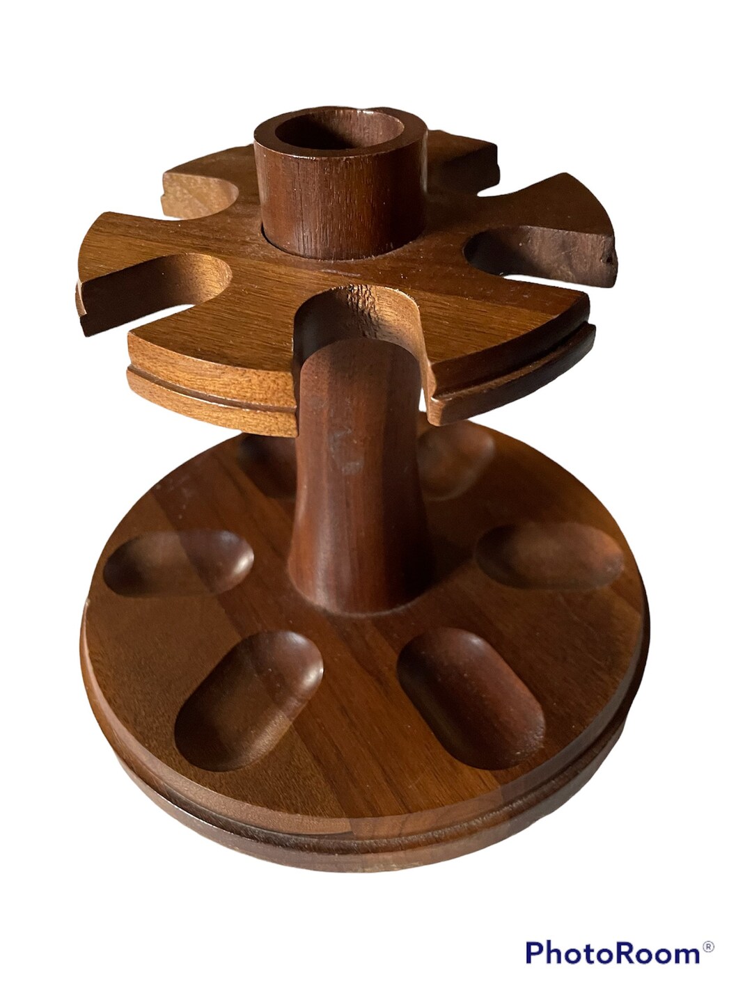 VTG MCM Walnut Pipe Rack Etsy