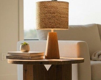 Natural Jute Rope Drum Lampshade 8 Tall 9 Diameter