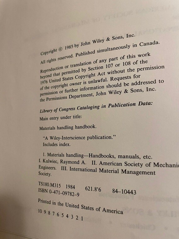 Materials Handing Handbook 2nd Edition Raymond Kulwiec HC DJ 1985