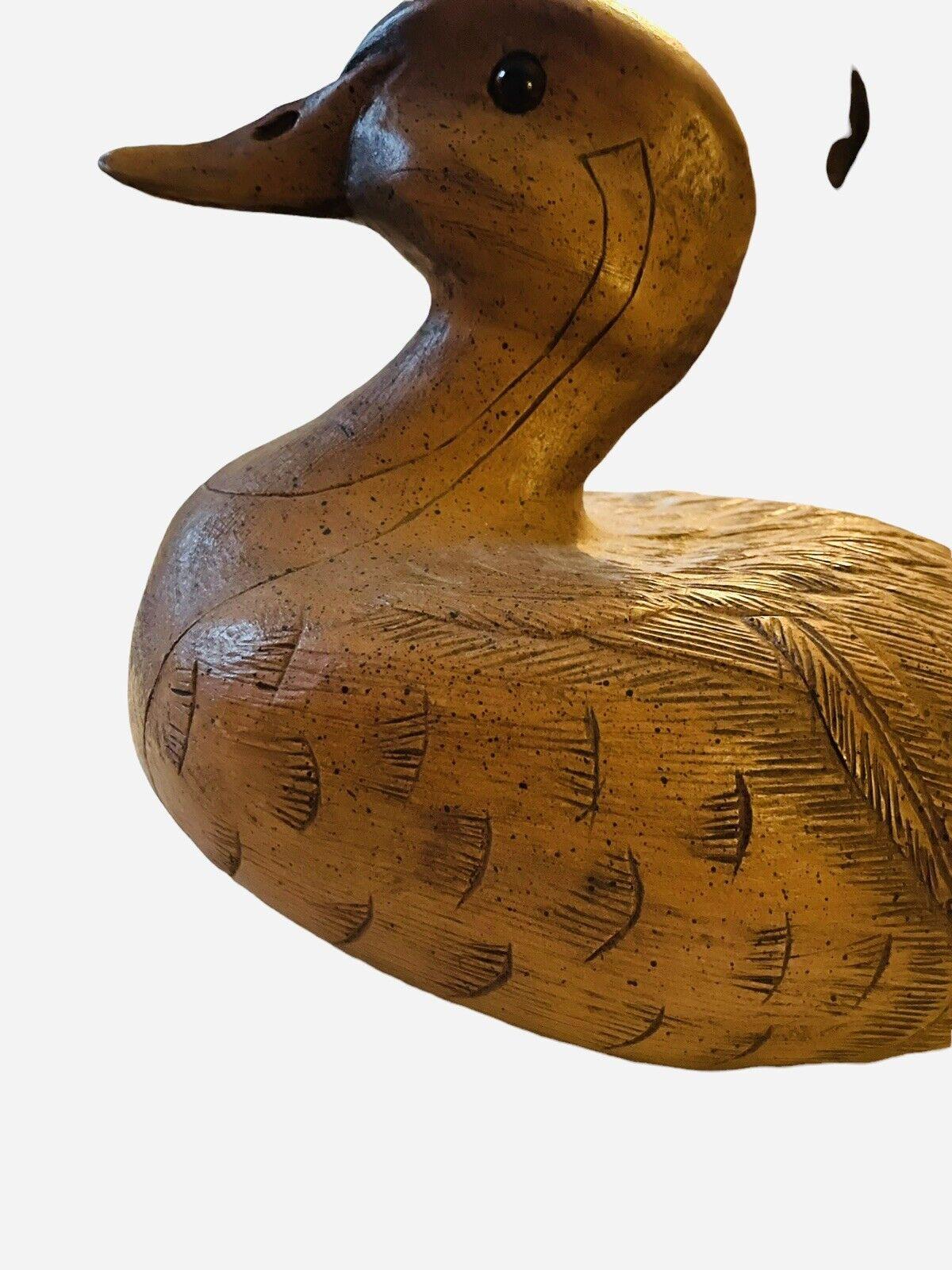 Resin Wood Duck Decoy Glass Eyes Vintage - Etsy
