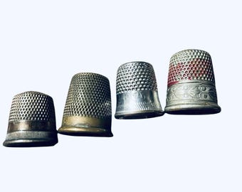 アンティークシルバー製指貫アンティークホルダー フランス製のアンティークのスターリングシルバーの指ぬき。 - Etsy 日本