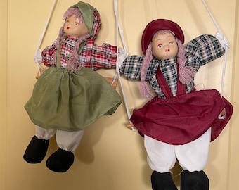 set of 7 vintage handmade mini dolls