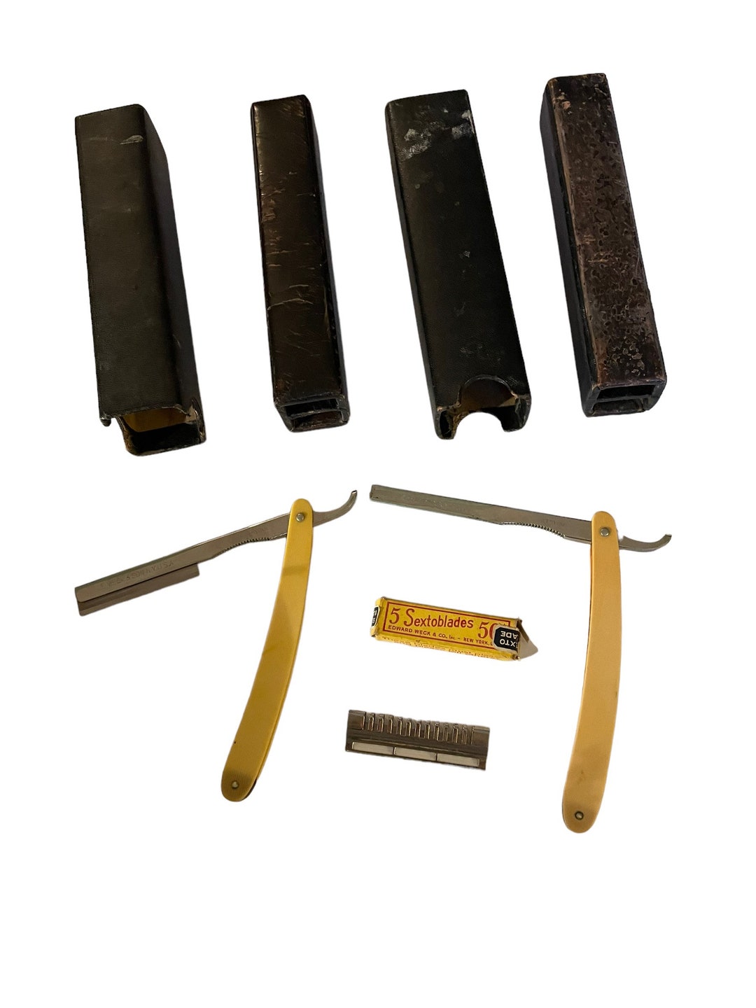 E. Weck and Co. Straight Razors Set of 2 With Accessories Antique Etsy