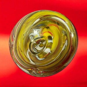 Multicolor Art Glass Swirl Paperweight 2&quot; Tall Handblown Vintage