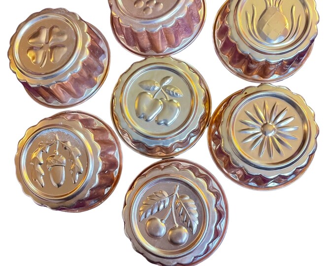 VTG Copper Tone Gelatin Jello Mini Molds Set of 7 Etsy