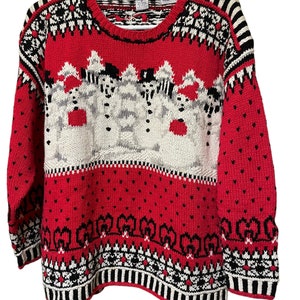 Raphels Hand Knit Cotton Ramie Sweater Winter Print size M