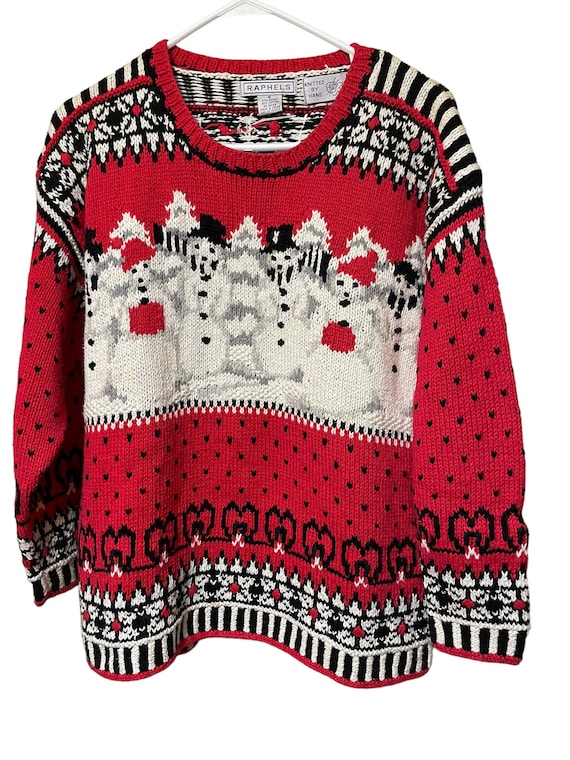 VTG Raphels Hand Knit Cotton Ramie Sweater Winter… - image 1