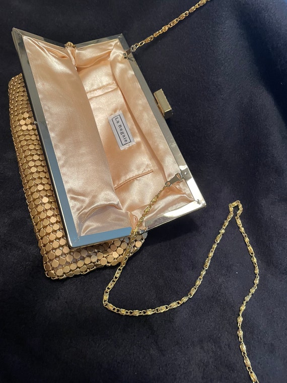 Vintage La Regale gold mesh convertible evening purse - Gem