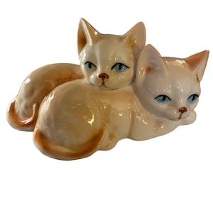 Bone China Cats figurine vintage made in Taiwan