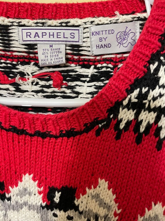 VTG Raphels Hand Knit Cotton Ramie Sweater Winter… - image 5