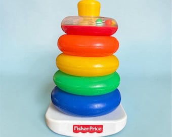 Fisher Price Rock-A-Stack Complete Plastic Stacking Rings Toy Vintage 2002