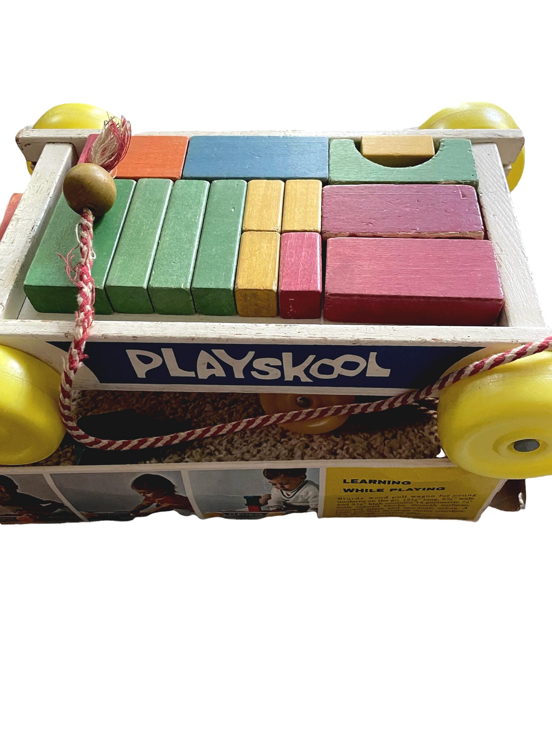 Vintage Playskool Wagon of Blocks 1970 Version - Etsy