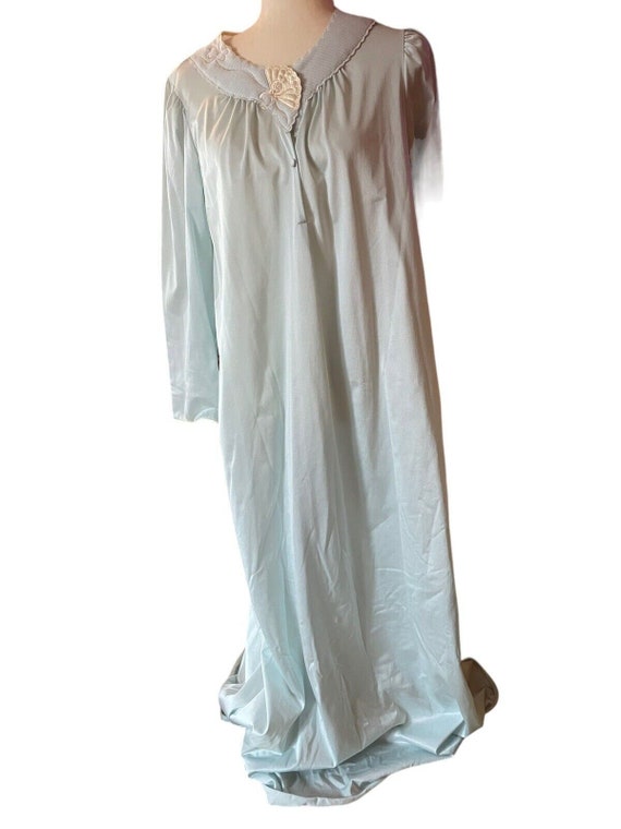 VTG Vanity Fair Night Gown Light Blue Size Medium 